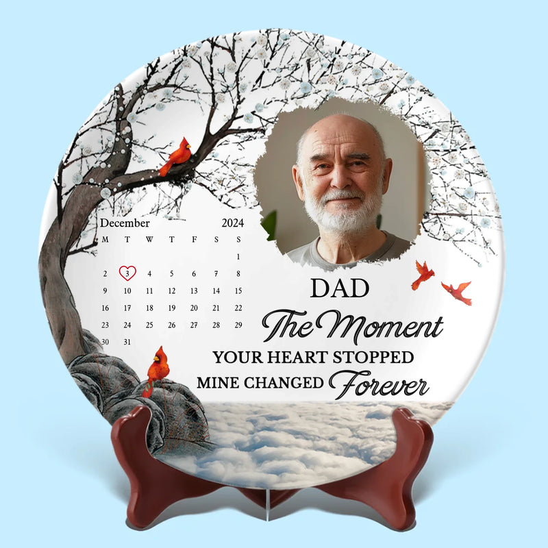 Custom Photo Your Memory Will Never Fade - Memorial Personalized Custom Ceramic Plate - Sympathy Gift For Family Members