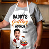 Custom Photo Chef Dad, Master Of The Grill - Family Personalized Custom Apron - Father's Day, Gift For Dad, Grandpa