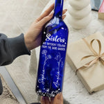Custom Name Sister Gifts - Personalized Blue Bottle Lamp