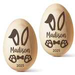 Custom Name Bunny Easter Gift - Personalized Wooden Egg Shaker