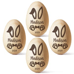 Custom Name Bunny Easter Gift - Personalized Wooden Egg Shaker