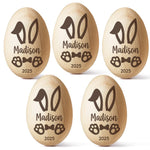 Custom Name Bunny Easter Gift - Personalized Wooden Egg Shaker