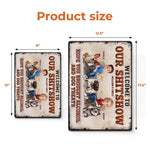 Custom Name Funny Alcohol and Dog Lover Couple Gifts - Personalized Metal Sign