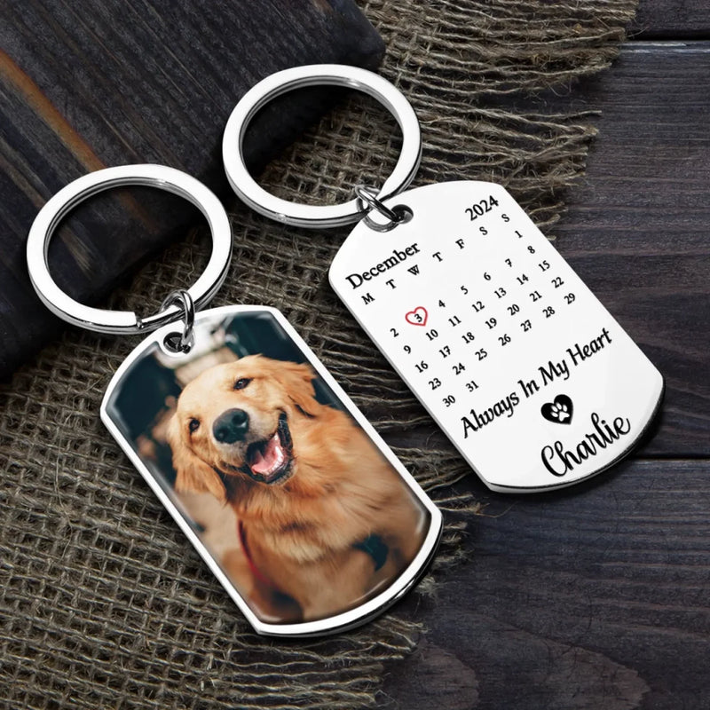 Custom Pet Photo Memorial Gifts for Dog Lovers - Personalized Keychain