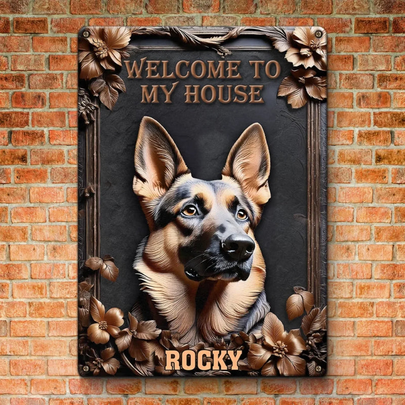 Home Of A Loyal Protector - Dog Personalized Custom 3D Inflated Effect Printed Home Decor Metal Sign - House Warming Gift For Pet Owners, Pet Lovers