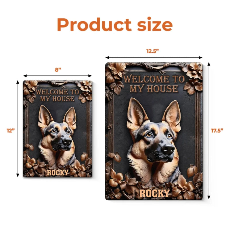 Home Of A Loyal Protector - Dog Personalized Custom 3D Inflated Effect Printed Home Decor Metal Sign - House Warming Gift For Pet Owners, Pet Lovers