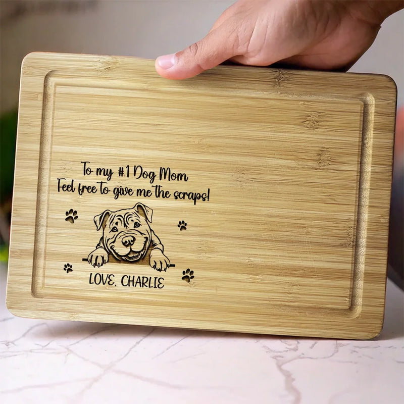 Custom Name Funny Dog Mom Gifts - Personalized Cutting Board
