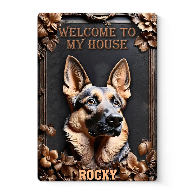 Home Of A Loyal Protector - Dog Personalized Custom 3D Inflated Effect Printed Home Decor Metal Sign - House Warming Gift For Pet Owners, Pet Lovers