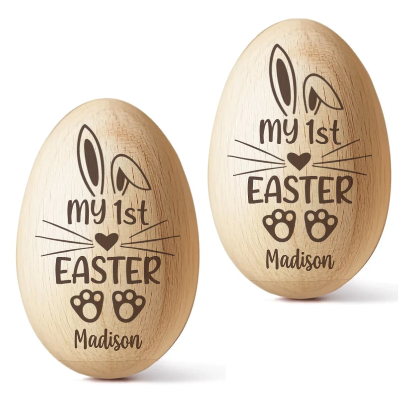 A Special Easter Memory - Family Personalized Custom Wooden Egg Shaker - Easter Gift For Baby Kids, Newborn Baby