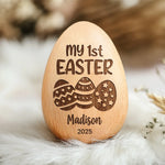 Custom Name First Easter Gifts for Baby - Personalized Wooden Egg Shaker