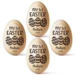 Custom Name First Easter Gifts for Baby - Personalized Wooden Egg Shaker