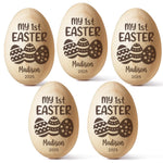 Custom Name First Easter Gifts for Baby - Personalized Wooden Egg Shaker