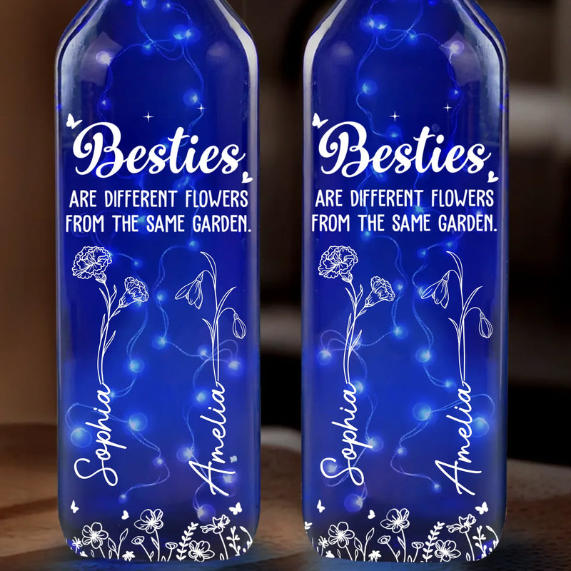 Custom Name Sister Gifts - Personalized Blue Bottle Lamp