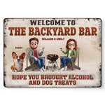 Custom Name Funny Alcohol and Dog Lover Couple Gifts - Personalized Metal Sign