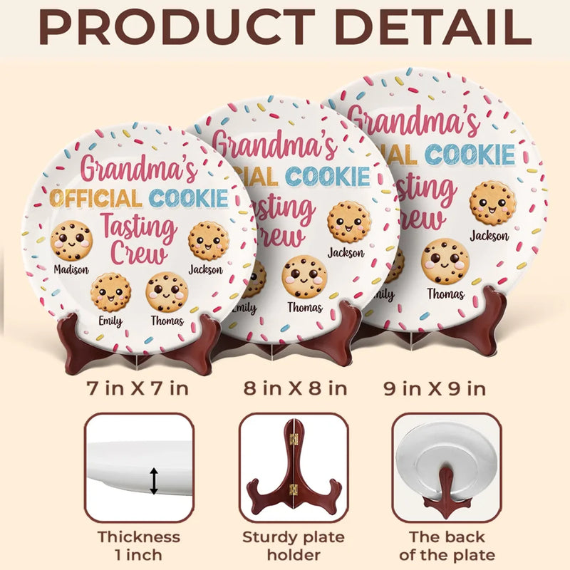 Custom Name Grandma Cookie Gifts - Personalized Ceramic Plate
