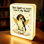 Custom Pet Photo Angel Dog Memorial Decor - Personalized Mirror LED Light