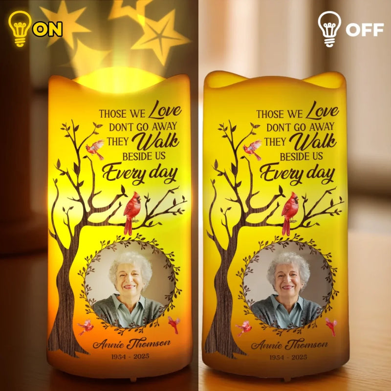 Custom Photo Memorial Cardinal Decor - Personalized Projector LED Candle