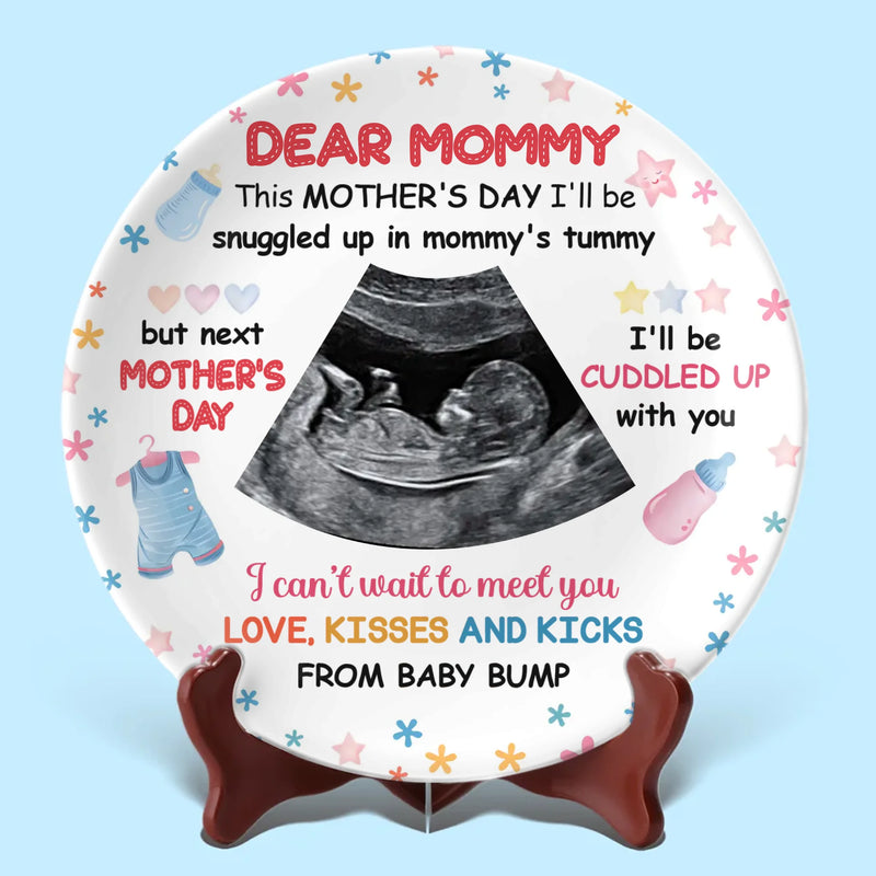 Custom Ultrasound Photo Mother's Day Gifts for Moms - Personalized Ceramic Plate