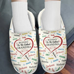 Custom Name Blessed Grandma Gifts - Personalized Fluffy Slipper