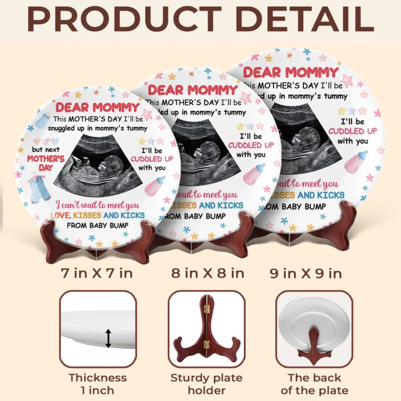 Custom Ultrasound Photo Mother's Day Gifts for Moms - Personalized Ceramic Plate