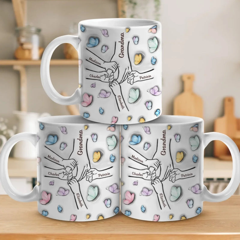 Grandma Makes Life Sweeter - Family Personalized Custom 3D Inflated Effect Printed Mug - Mother's Day, Gift For Mom, Grandma