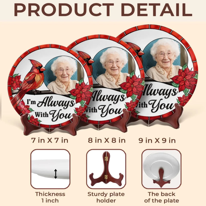 Custom Photo Cardinal Memorial Keepsake - Personalized Ceramic Plate