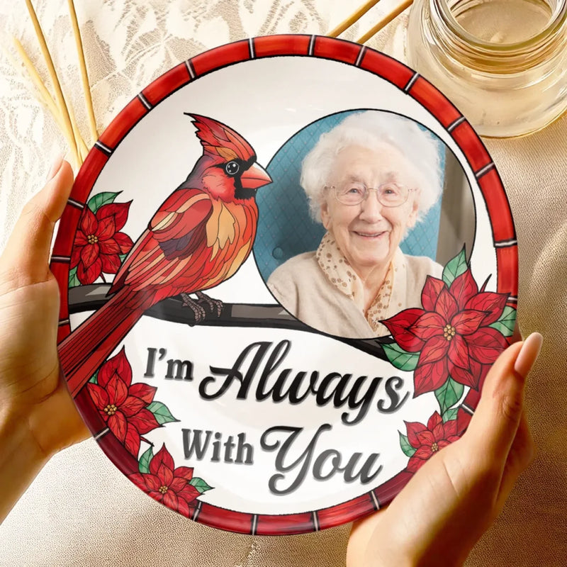 Custom Photo Cardinal Memorial Keepsake - Personalized Ceramic Plate