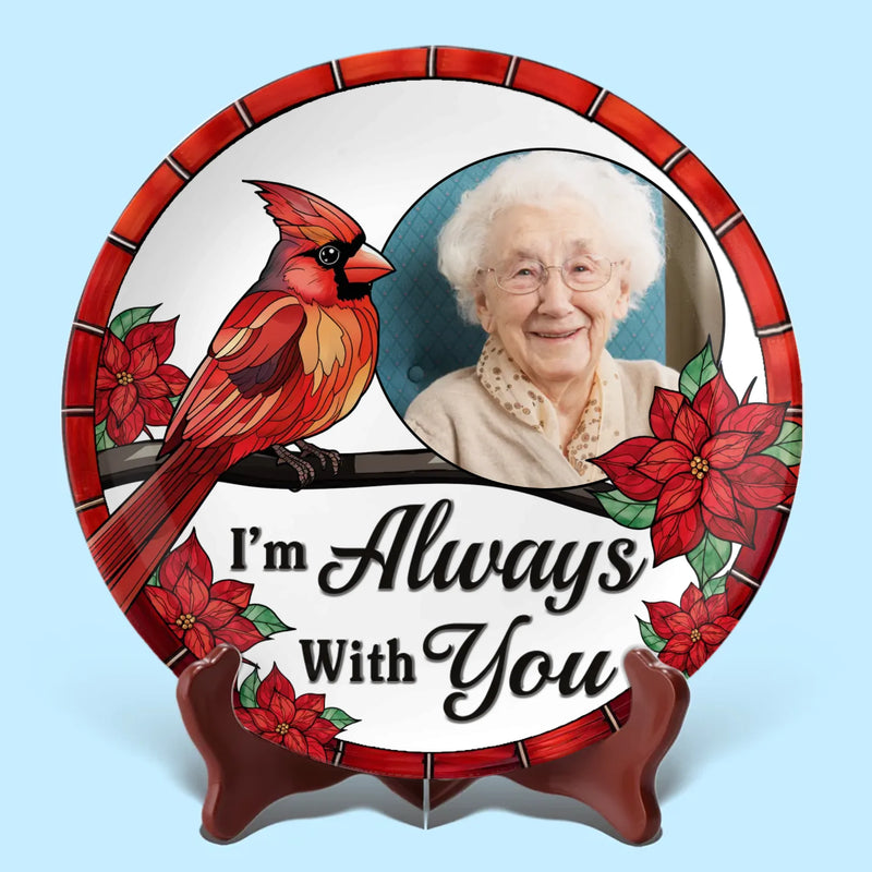 Custom Photo Cardinal Memorial Keepsake - Personalized Ceramic Plate