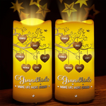 Custom Name Grandkids Family Tree Gifts for Grandparents - Personalized Projector LED Candle