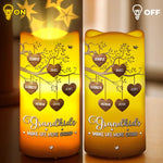 Custom Name Grandkids Family Tree Gifts for Grandparents - Personalized Projector LED Candle