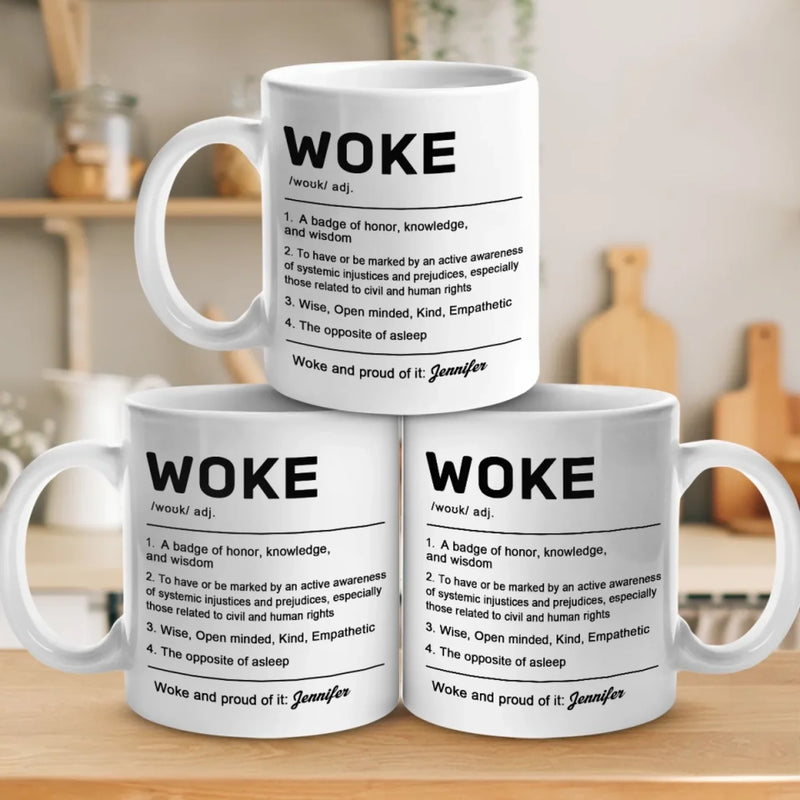 Custom Name Woke Definition Gifts - Personalized Mugs