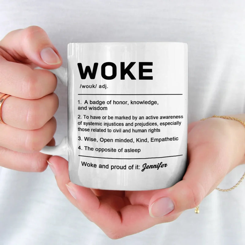 Custom Name Woke Definition Gifts - Personalized Mugs
