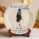 Custom Name College Graduation Gifts for Her - Personalized Ceramic Plate