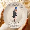 She Believed, She Achieved - Family Personalized Custom Ceramic Plate - Graduation Gift For Family Members, Siblings, Brothers, Sisters