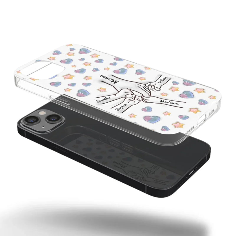 A Bond That Warms The Heart - Family Personalized Custom 3D Inflated Effect Printed Clear Phone Case - Mother's Day, Gift For Mom, Grandma