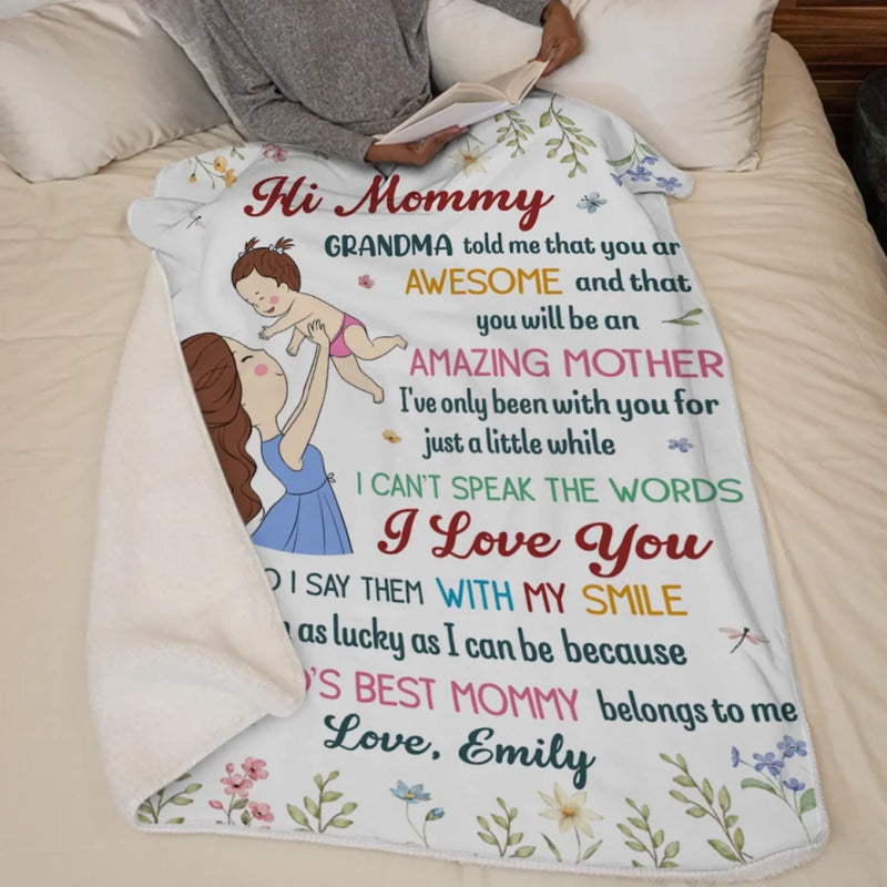 Custom Name World's Best Mommy Gifts for Mom - Personalized Blanket