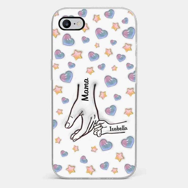 A Bond That Warms The Heart - Family Personalized Custom 3D Inflated Effect Printed Clear Phone Case - Mother's Day, Gift For Mom, Grandma