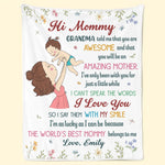 Custom Name World's Best Mommy Gifts for Mom - Personalized Blanket