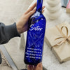 Through Every Moment, A Sister’s Love Shines Bright - Bestie Personalized Custom Blue Bottle Lamp - Gift For Best Friends, BFF, Sisters