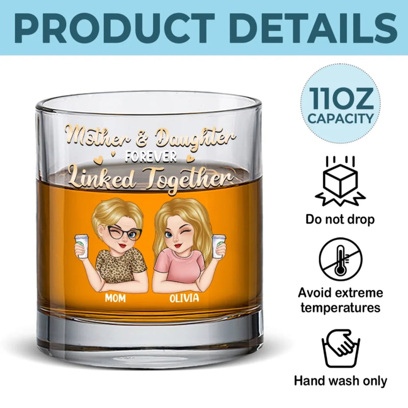 Custom Name Mother Daughter Gifts - Personalized Whiskey Glass