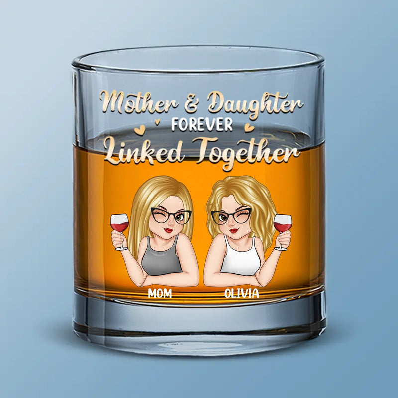 Custom Name Mother Daughter Gifts - Personalized Whiskey Glass