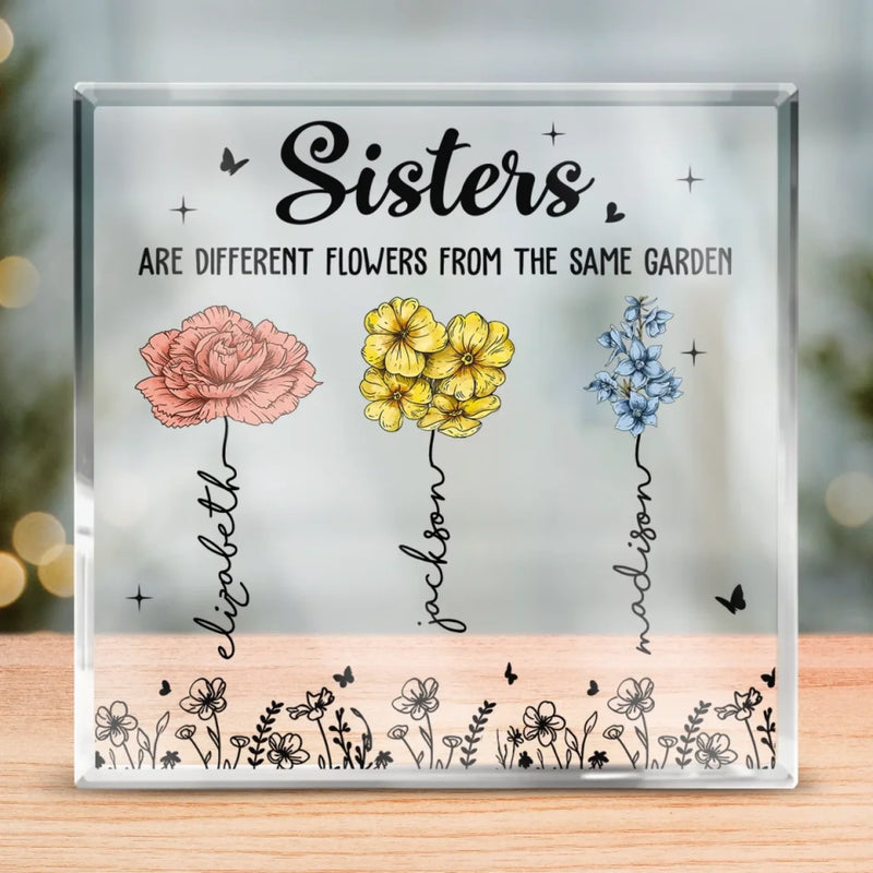 Growing Together, Rooted In Love - Bestie Personalized Custom Square Shaped Acrylic Plaque - Gift For Best Friends, BFF, Sisters