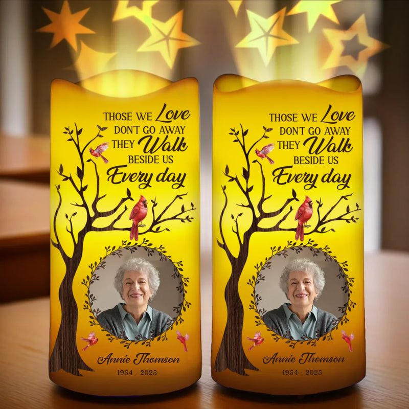 Custom Photo Memorial Cardinal Decor - Personalized Projector LED Candle