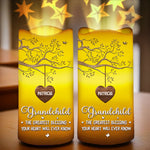 Custom Name Grandkids Family Tree Gifts for Grandparents - Personalized Projector LED Candle