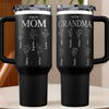 Family Grows, Love Multiplies - Family Personalized Custom Engraved 40oz Tumbler With Handle - Mother's Day, Gift For Mom, Grandma