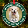 Custom Photo Joy To The World, My Pet Has Come - Dog & Cat Personalized Custom Circle Glass Ornament - Christmas Gift For Pet Owners, Pet Lovers, First Christmas
