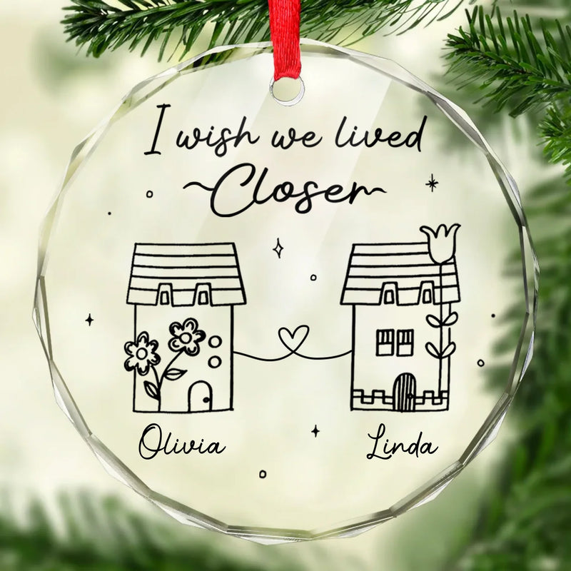 Forever Friends, No Matter Where - Bestie Personalized Custom Circle Glass Ornament - Christmas Gift For Best Friends, BFF, Sisters