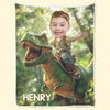 Custom Photo Roar Like A Dinosaur - Family Personalized Custom Blanket - Gift For Kids