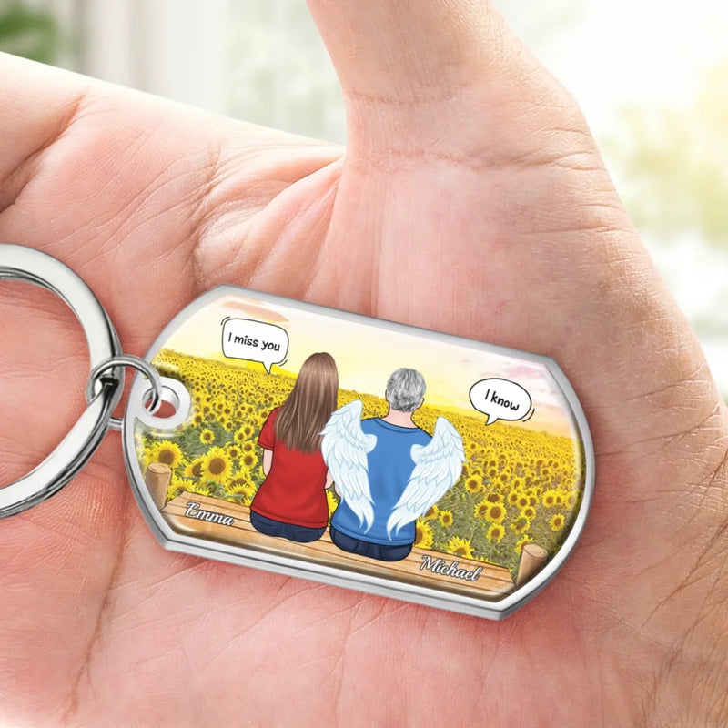Custom Name Memorial Angel Keepsake - Personalized Keychain