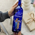 Custom Name Old Friend Gifts for Best Friends - Personalized Blue Bottle Lamp